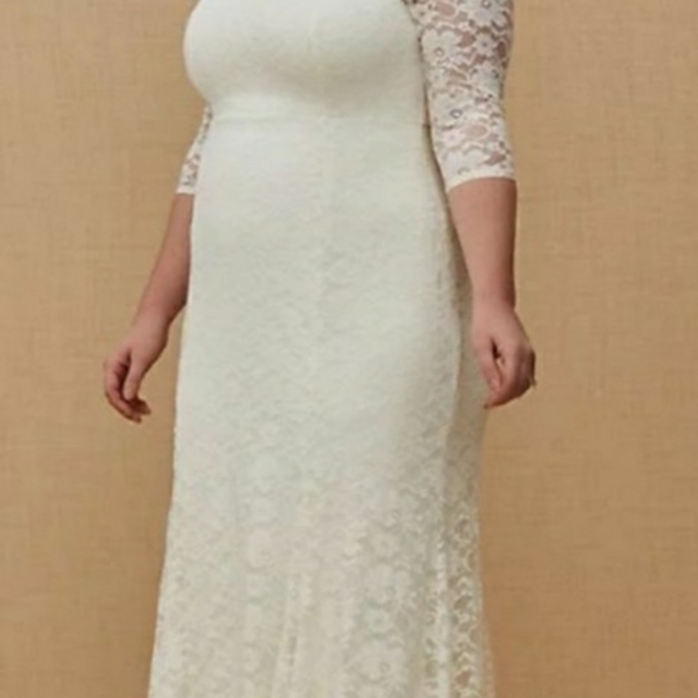 Torrid White Lace Long Sleeve Dress